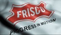 3D Waving Flag of Frisco City Closeup View