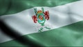 3D Waving Masaya Department Flag of Nicaragua Closeup View