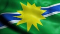 3D Waving Colombia City Flag of Medio Atrato Closeup View Royalty Free Stock Photo