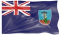 3d Illustration of a Waving Flag of Montserrat