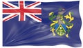 3d Illustration of a Waving Flag of Pitcairn Henderson Ducie and Oeno Islands Royalty Free Stock Photo