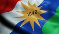 3D Waving Flag of Puntarenas Province of Costa Rica Closeup View