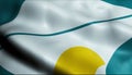 3D Waving Colombia City Flag of Restrepo Closeup View Royalty Free Stock Photo