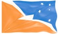 3d Illustration of a Waving Flag of Tierra del Fuego