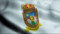 3D Waving Flag of Zacatecas City Closeup View