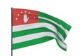 3D illustration. Waving flags of the world - flag of Abkhazia. Isolated on white background.
