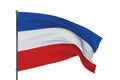 3D illustration. Waving flags of the world - flag of Yugoslavia. Isolated on white background.