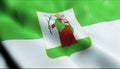 3D Render Waving Hungary City Flag of Csongrad Closeup View Royalty Free Stock Photo