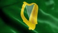 3D Render Waving Ireland Province Flag of Munster