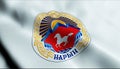 3D Waving Kyrgyzstan City Flag of Naryn Closeup View