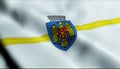 3D Waving Moldova City Flag of Chisinau Closeup View