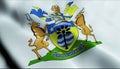 3D Waving Nambia City Flag of Grootfontein Closeup View