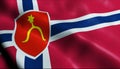 3D Waving Norway City Flag of Moss kommune Closeup View Royalty Free Stock Photo