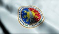 3D Waving Philippines City Flag of Caloocan Closeup View