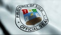 3D Waving Philippines Province Flag of Sulu Closeup View