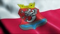 3D Waving Poland City Flag of DarÃâowo Closeup View