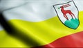 3D Waving Poland City Flag of Jelenia Gora Closeup View