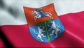 3D Waving Poland City Flag of Lubartow Closeup View Royalty Free Stock Photo