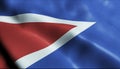 3D Render Waving Puerto Rico City Flag of W