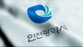 3D Render Waving South Korea City Flag of Jeju