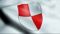 3D Waving Switzerland Region Flag of Belp Closeup View