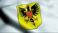 3D Waving Switzerland Region Flag of Brig Glis Closeup View