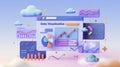3D Data Visualization Charts Graphs and Web Interface AI generated.