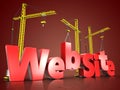 3d web site development over red