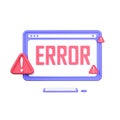 3d illustration website error on computer object