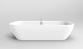 3D illustration of a white bathtub