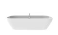 3D illustration of a white bathtub isolated on a white background