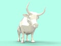 3D illustration. White bull - symbol of 2021