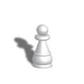 3D illustration of a white chess pawn