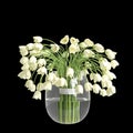 3d illustration of white flower vase decoration in luxury space isolated black background Royalty Free Stock Photo