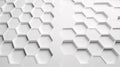 3D illustration white geometric hexagon abstract background. Surface hexagon pattern, hexagonal honeycomb. Generative AI Royalty Free Stock Photo