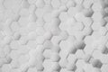 3D illustration white geometric hexagonal abstract background. Surface hexagon pattern, hexagonal honeycomb. Royalty Free Stock Photo