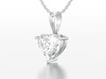 3D illustration white gold or silver big heart diamond necklace Royalty Free Stock Photo