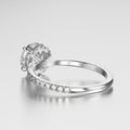3D illustration white gold or silver ring with diamonds back vie Royalty Free Stock Photo