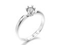 3D illustration white gold or silver traditional solitaire engag