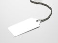 3D illustration white paper rope tag