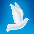 3D illustration of white peace dove symbol Royalty Free Stock Photo