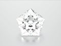 3D illustration white pentagon diamond stone