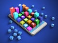3d binary cubes Royalty Free Stock Photo