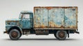 3d illustration of a white truck. Isolated background. Delivery truck. Generative AI.