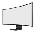 3D illustration Wide Screen Computer Mornitor with blank screen