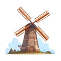 2D illustration of a windmill isolated on a white background.