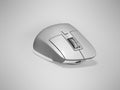 3d illustration of wireless laptop mouse on gray background with shadow