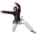 Woman in a karate pose