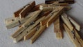 Wooden Clothes Line Pegs Extreme Close Up Royalty Free Stock Photo