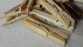 Wooden Clothes Line Pegs Extreme Close Up Royalty Free Stock Photo